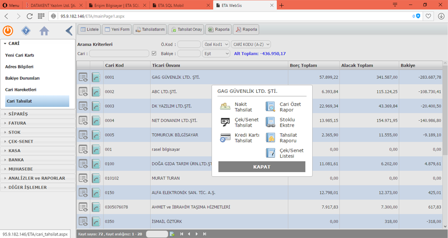 eta sql websis